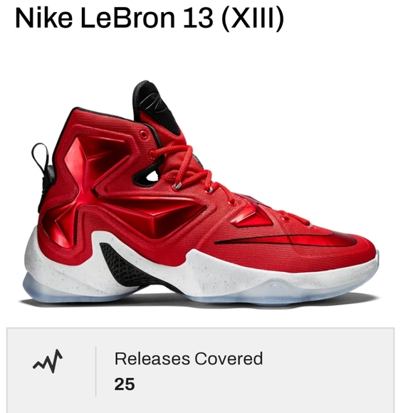 Nike Other - Nike LeBron James 13 On Court Basketball Men's Red Sneakers Size 11